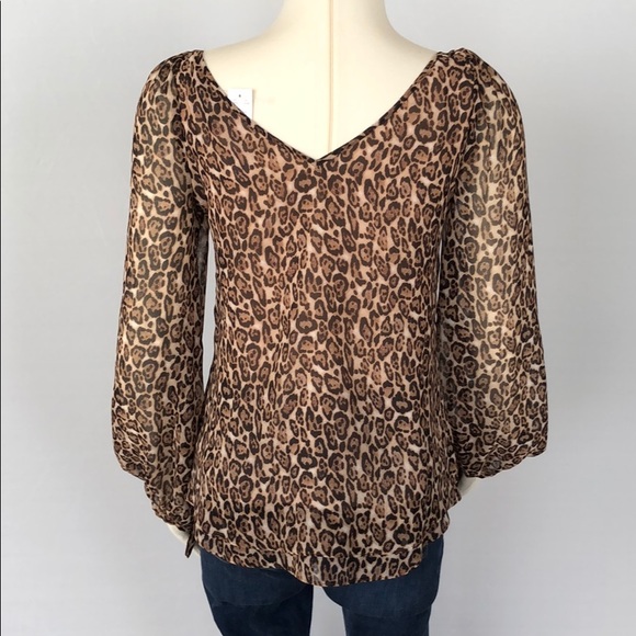 NWT WHBM Leopard Reversible Blouse Size 0 - Picture 15 of 16